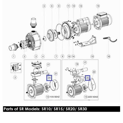 Крыльчатка вентилятора насоса Aquaviva SC/SR/SB 10-15 01031007