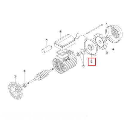 Крышка задняя эл. двигателя насоса (MEC 71) M3 (RMOT0002.02R/ RBM1020.23R)