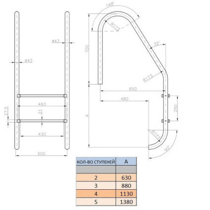 Лестница Kripsol Standard IP 3.D (3 ступ.)