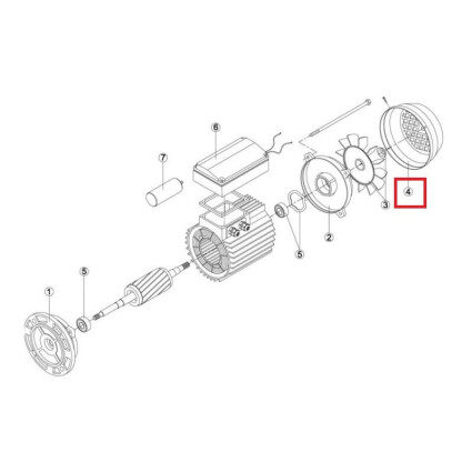 Крышка вентилятора насоса Kripsol KAN/KT/KAL/KL/KRF/KRB/BC/BCP/BCG/BCPG/BF/BB MEC112 (RMOT0004.06R)