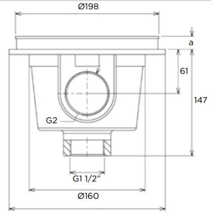 Слив донный Flexinox 87198011, под бетон