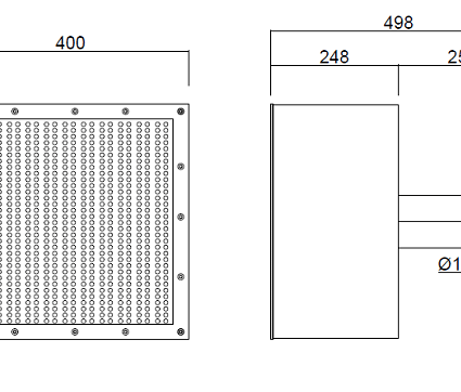 ДОННЫЙ СЛИВ 400х400 мм, Dn 125, универс.