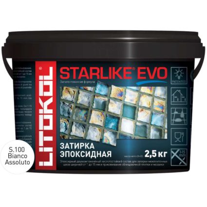 Затирочная смесь Litokol STARLIKE EVO Bianco Assoluto S.100