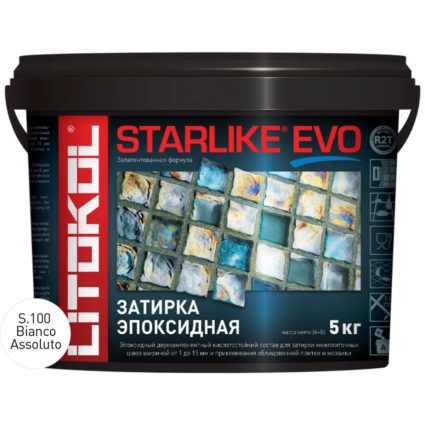 Затирочная смесь Litokol STARLIKE EVO Bianco Titanio S.105